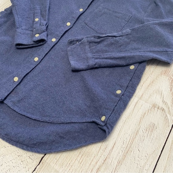 Madewell Navy Casual Flannel Button-Down Shirt Small - Picture 5 of 11